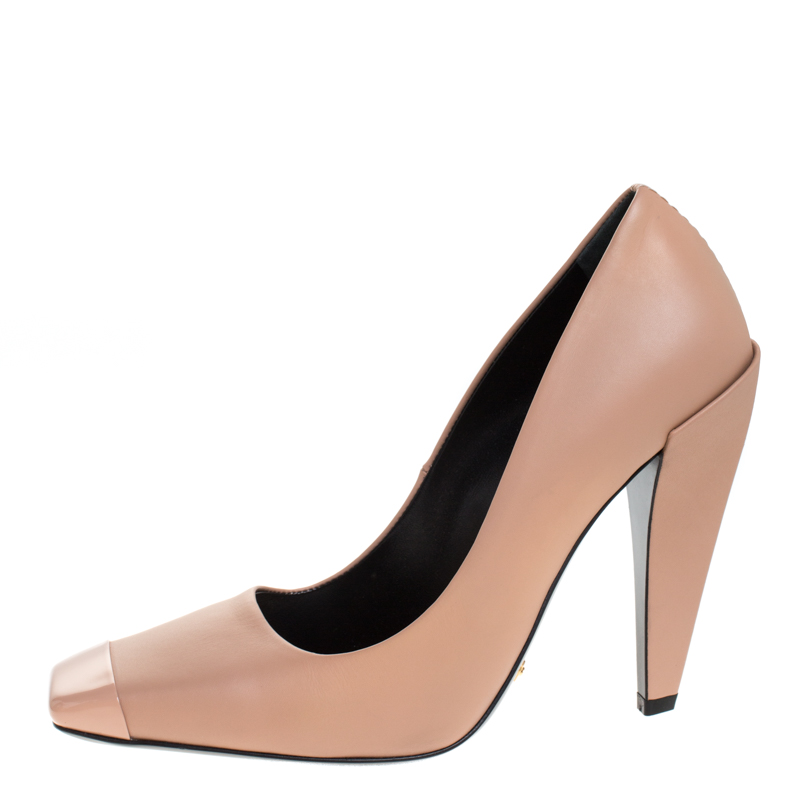 

Tom Ford Beige Leather Square Toe Pumps Size
