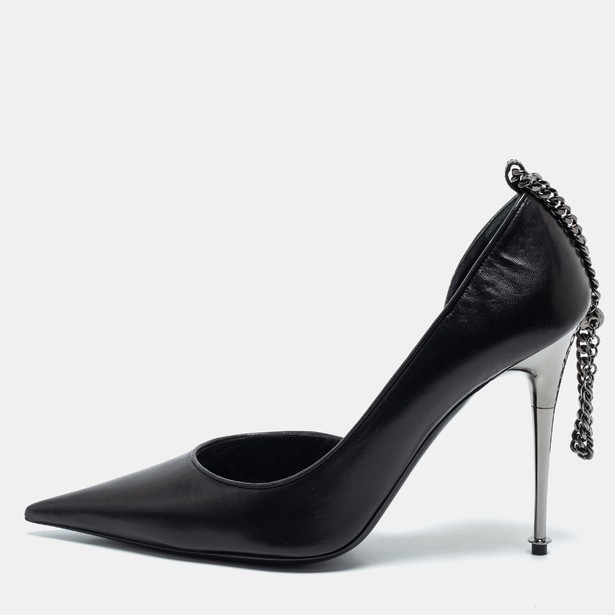 

Tom Ford Black Leather Ankle Chain Pumps Size