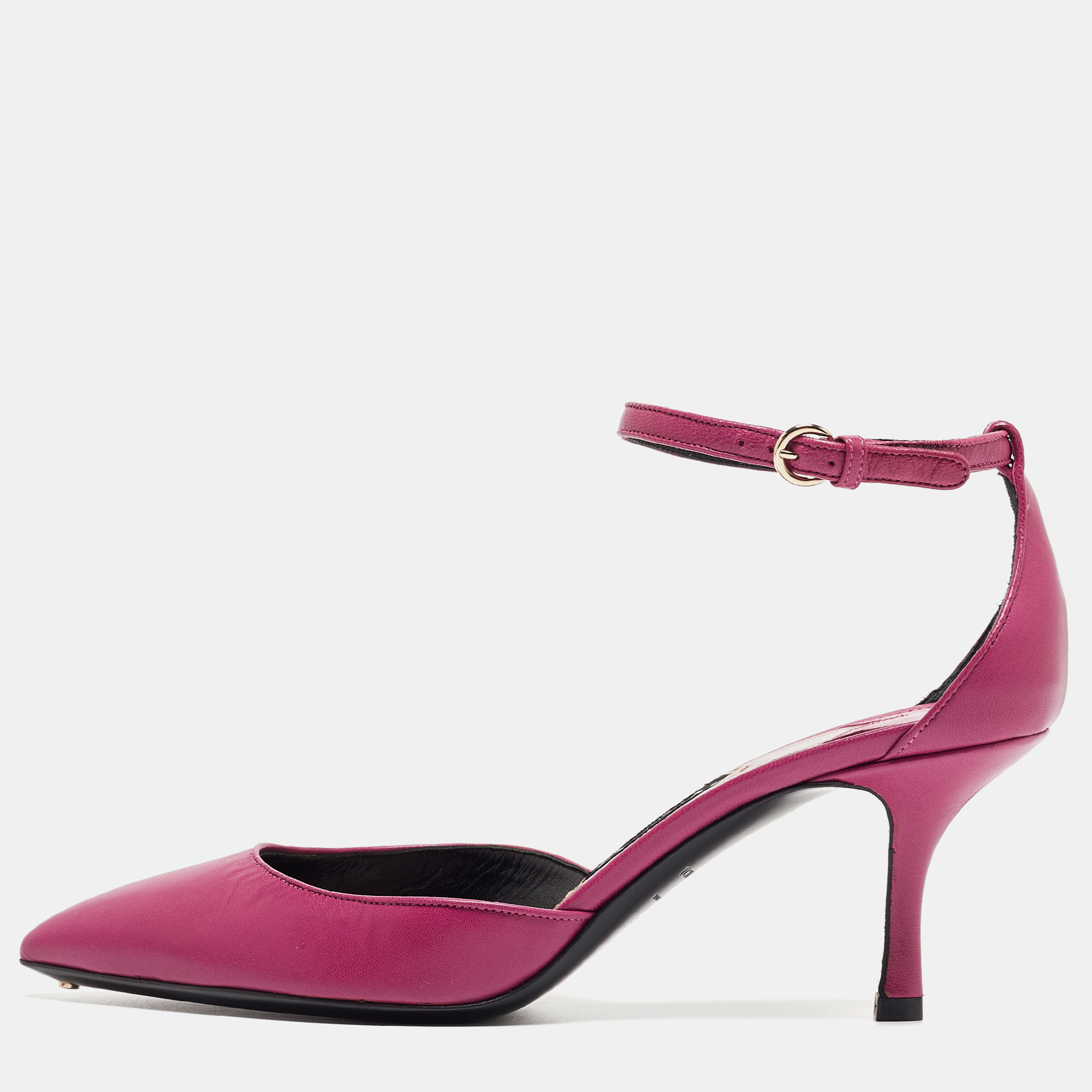 

Tom Ford Purple Leather Ankle Strap D'orsay Pumps Size