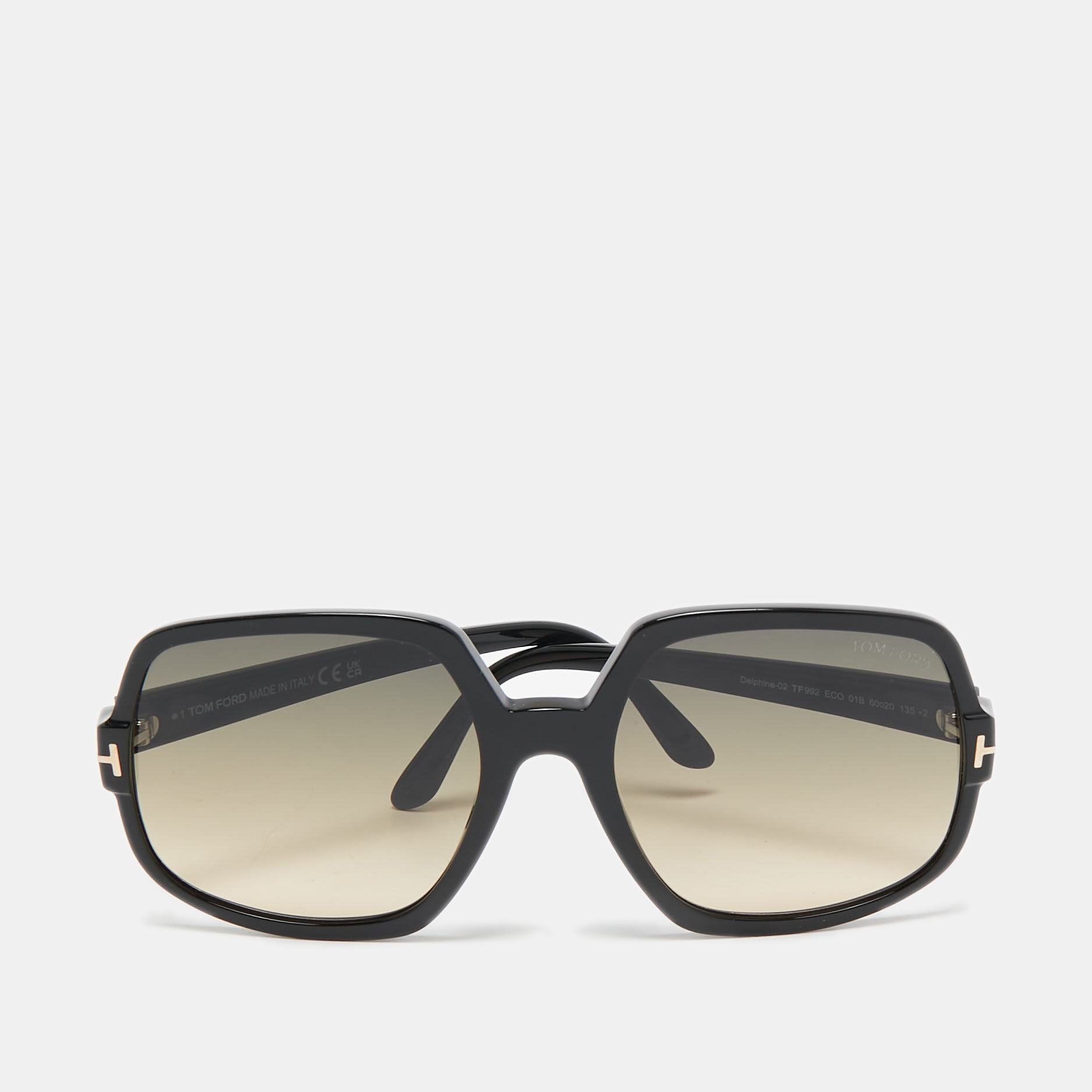 

Tom Ford Black Gradient TF 992 Delphine-02 Oversized Sunglasses