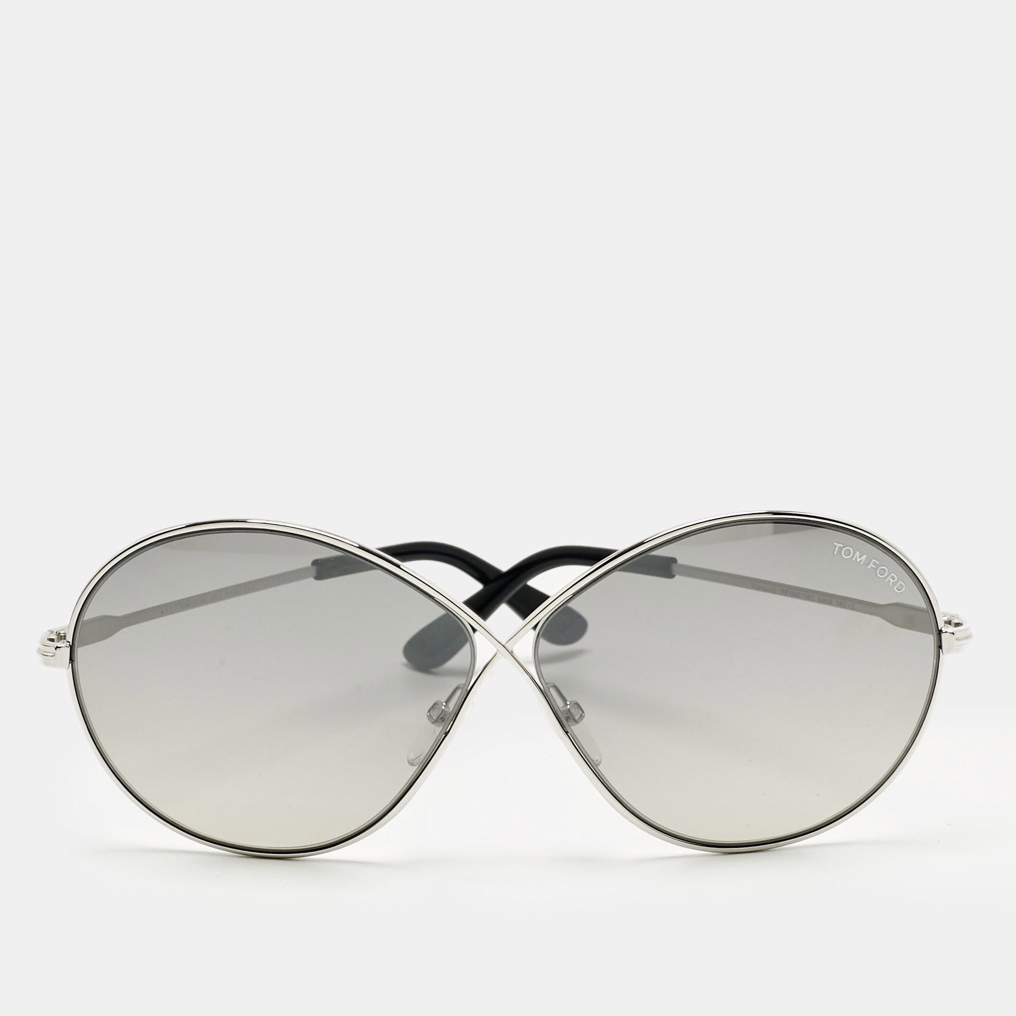 

Tom Ford Grey/Silver Tone Gradient Rania 02 TF564 Oversized Sunglasses