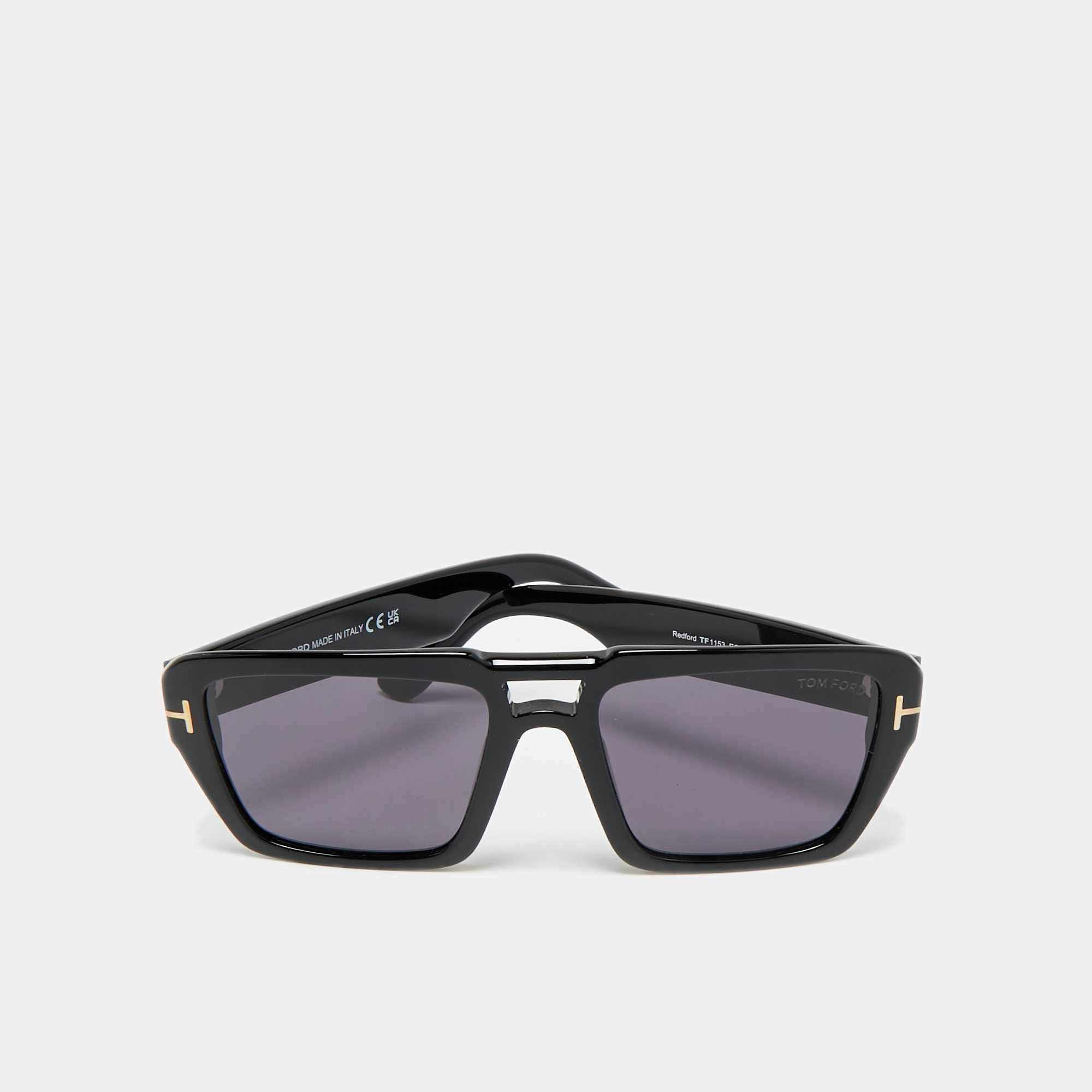 Pre-owned Tom Ford Black Tf1153 Redford Square Sunglasses