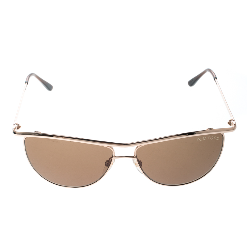 

Tom Ford Gold/Brown TF182 Helene Cat Eye Sunglasses