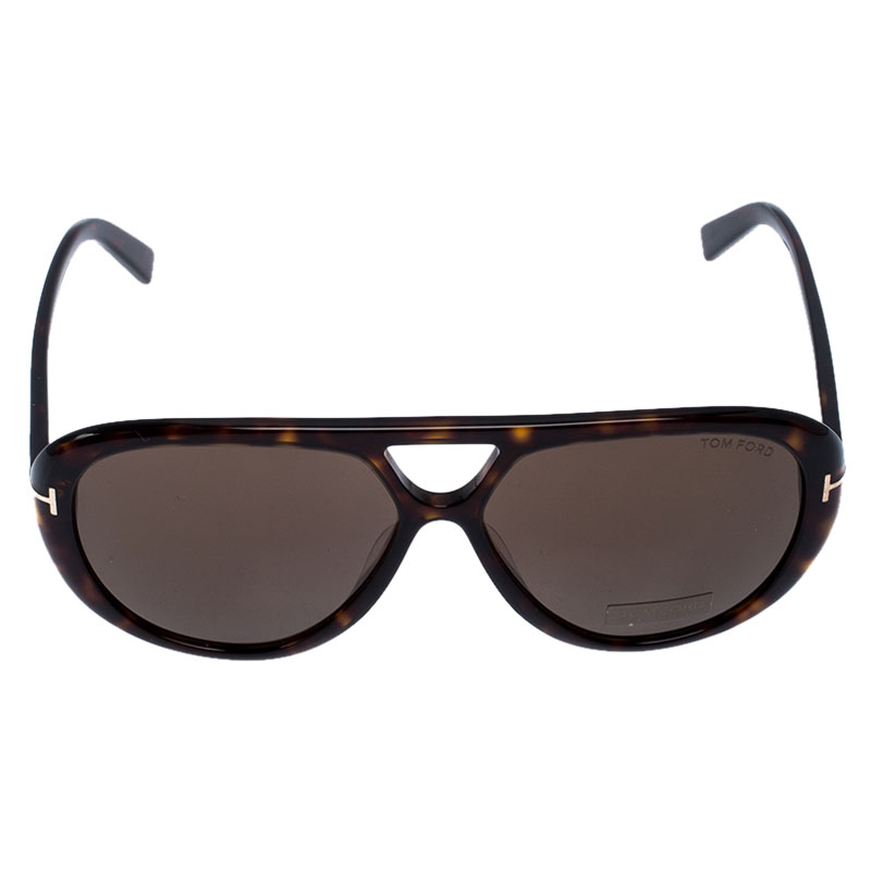 

Tom Ford Brown Tortoise Marley Aviator Sunglasses