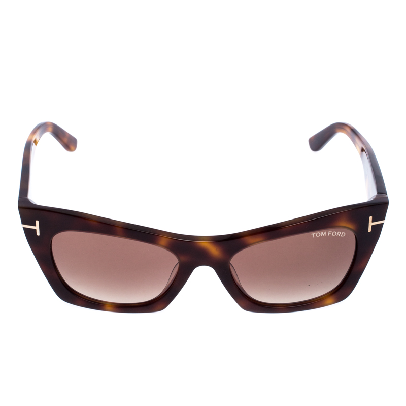 

Tom Ford Light Brown Tortoise Kasia Cat Eye Sunglasses