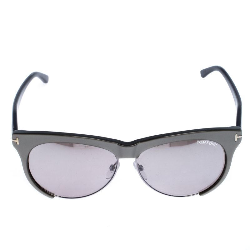 

Tom Ford Silver/Grey Gradient Leona Sunglasses