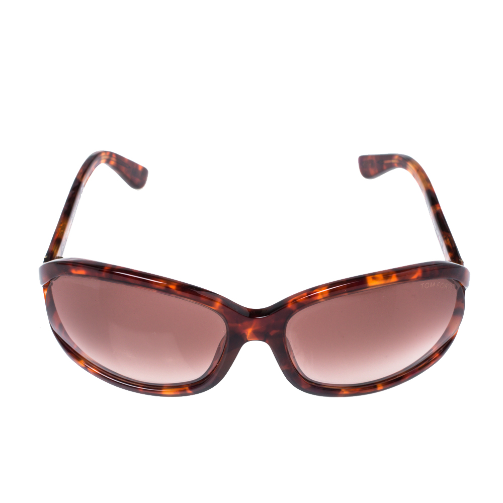 

Tom Ford Brown Havana/ Bordeaux Gradient TF278 Vivienne Oval Sunglasses