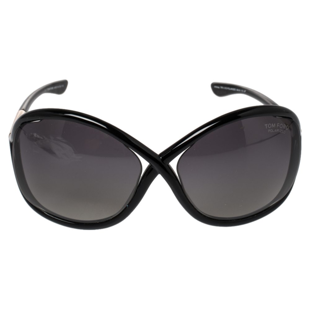 

Tom Ford Black / Smoke Gradient Polarized FT0009 Whitney Oversized Sunglasses, Grey