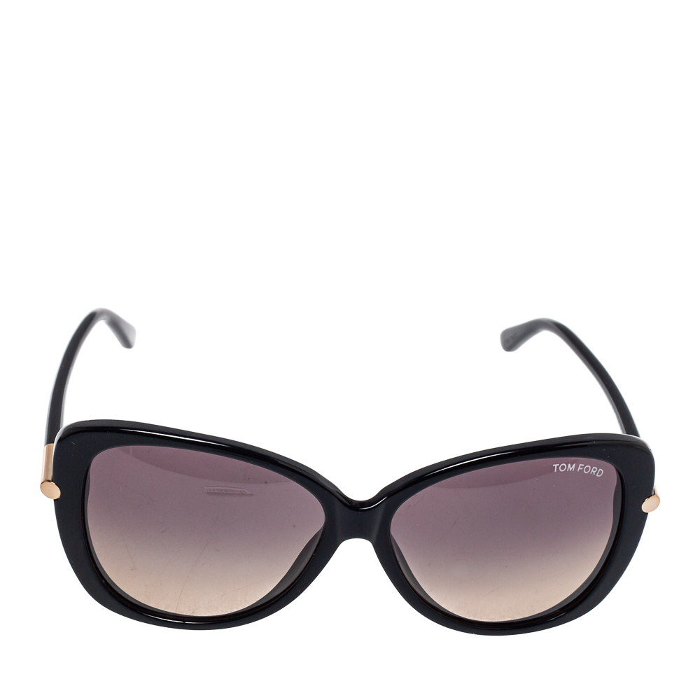 

Tom Ford Black / Smoke & Ochre Gradient FT0324 Linda Butterfly Sunglasses, Grey