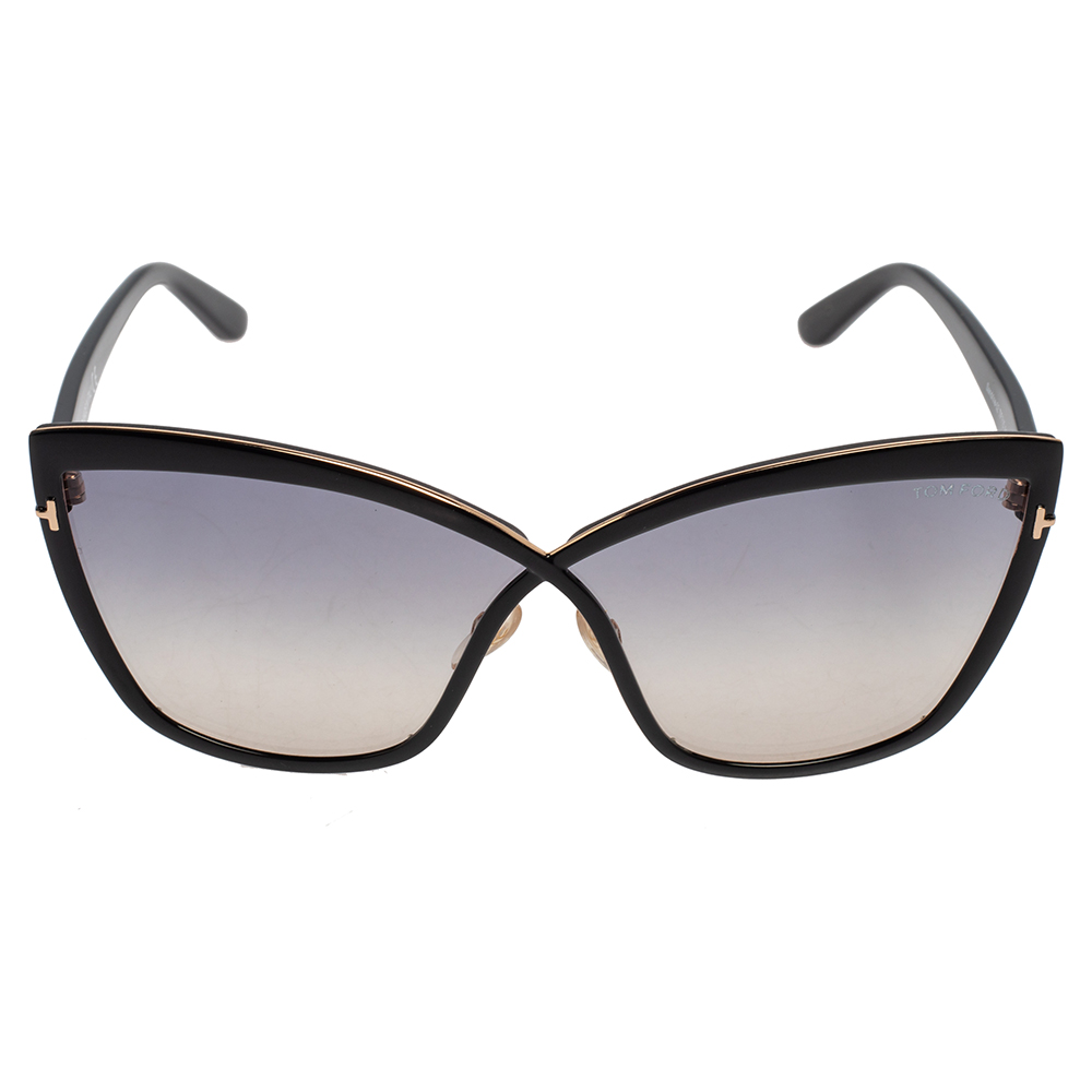 

Tom Ford Black/Grey Sandrine TF715 Gradient Oversized Sunglasses