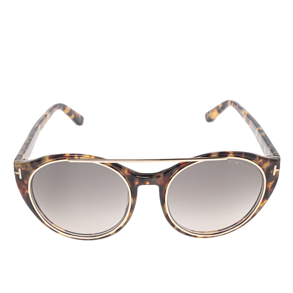 

Tom Ford Grey/Brown Tortoise Acetate Joan Gradient Sunglasses