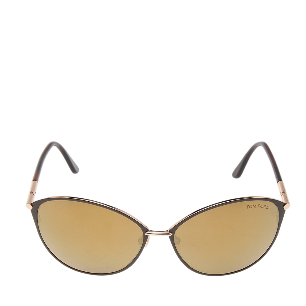 

Tom Ford Brown/Gold TF 320 Mirrored Wayfarer Sunglasses