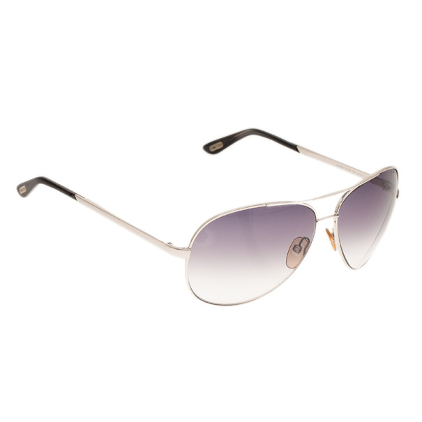مملوكة مسبقًا Tom Ford Silver Charles Unisex Aviators