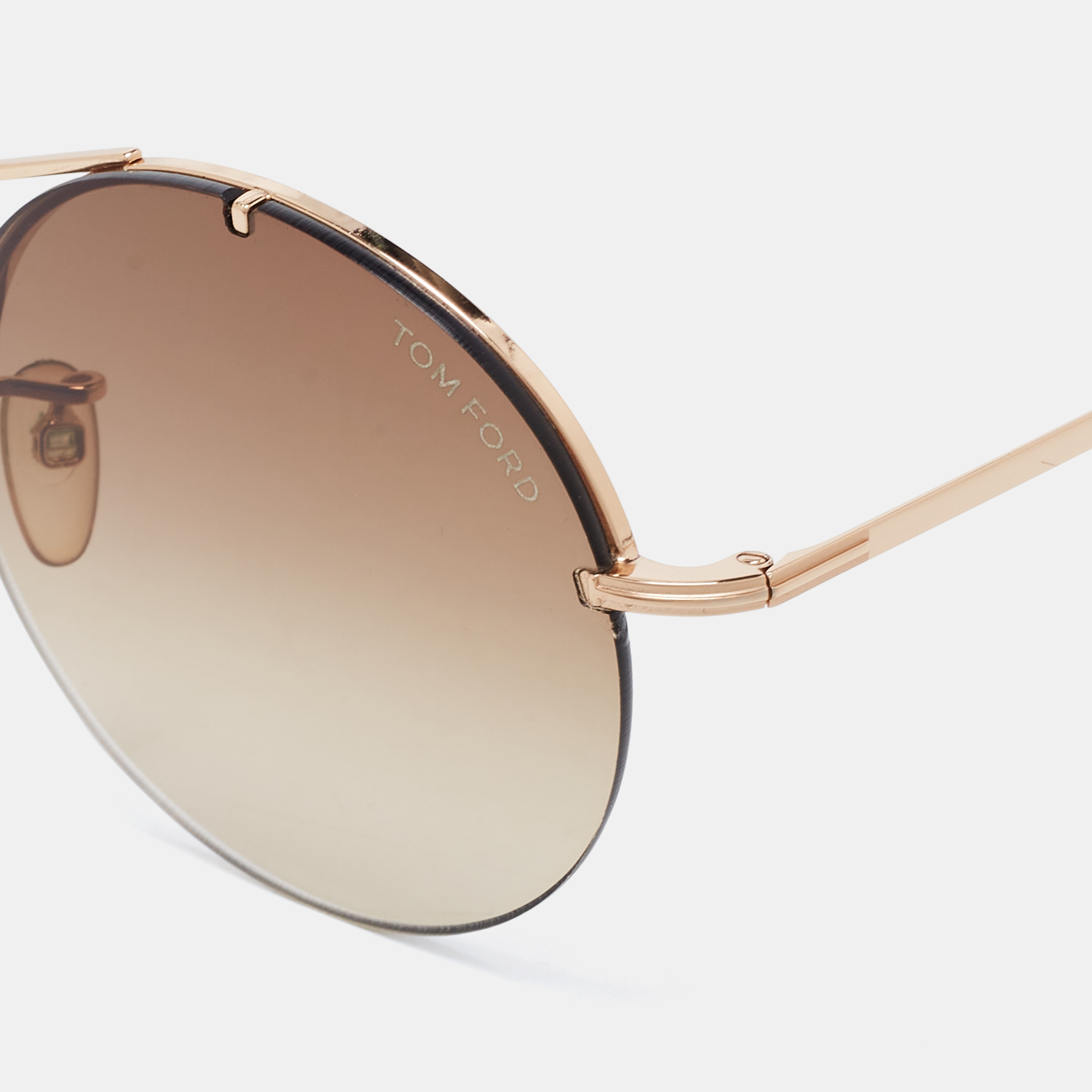 

Tom Ford Brown TF565 Veronique Gradient Round Sunglasses