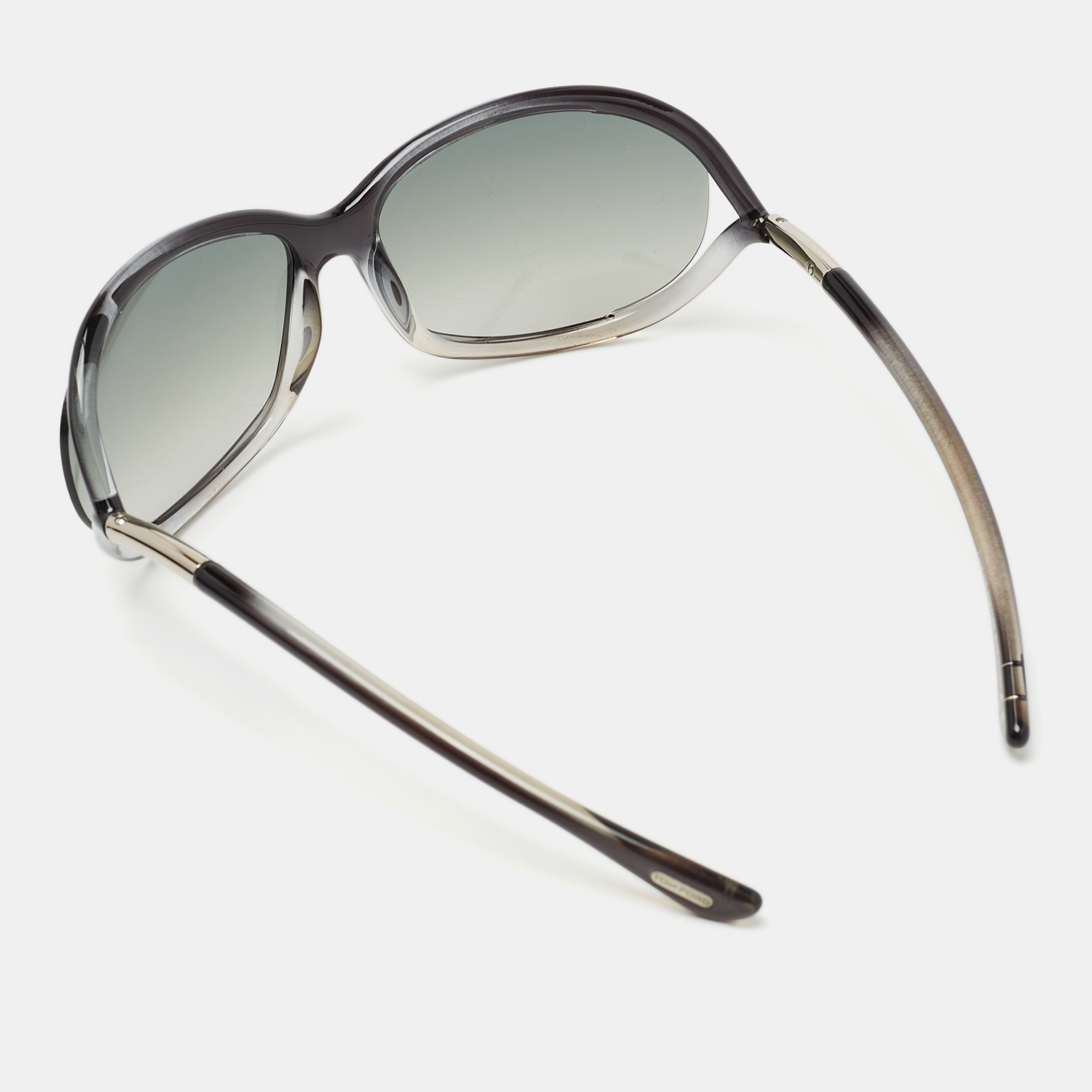 

Tom Ford Black/ Grey Gradient TF8 Jennifer Rectangular Sunglasses