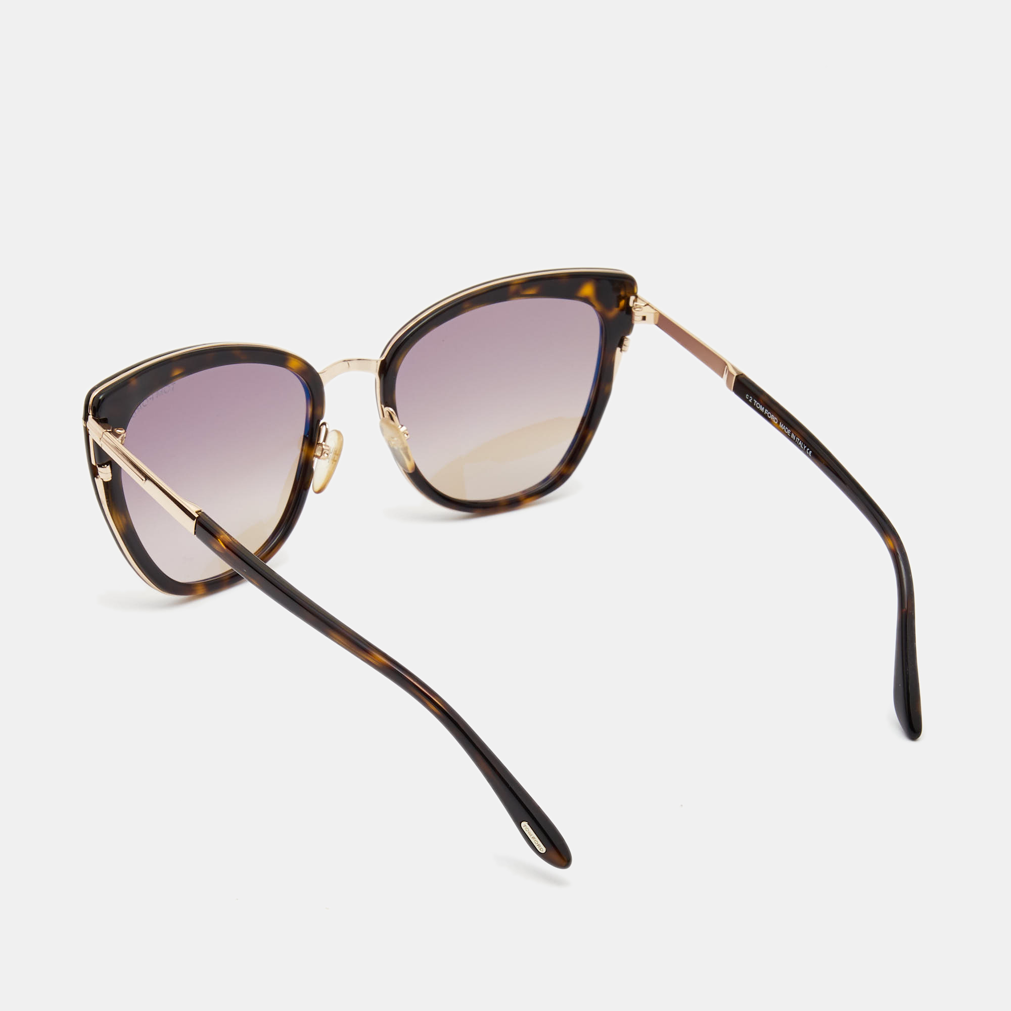 

Tom Ford Brown Tortoise Simona Gradient Cat Eye Sunglasses