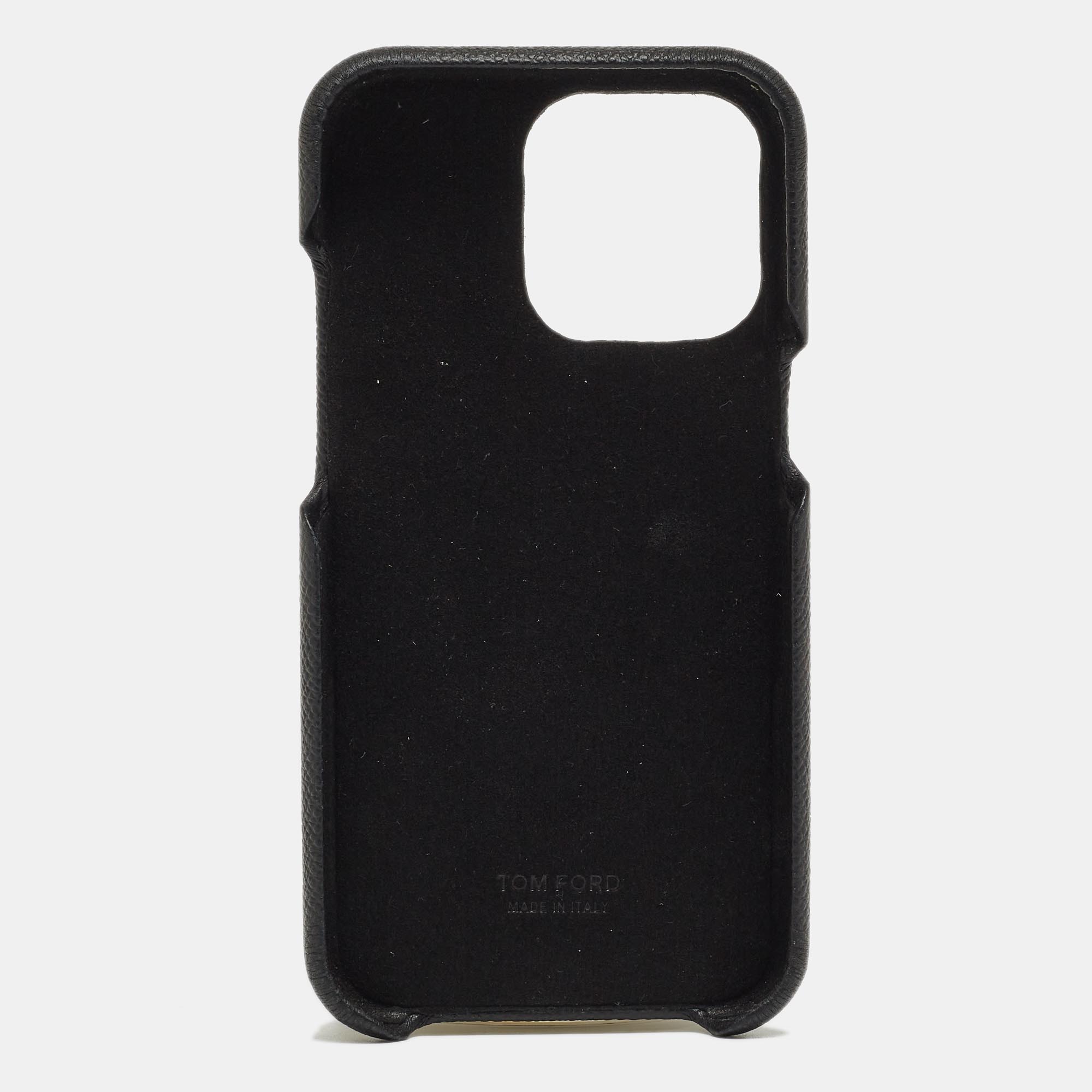 

Tom Ford Black Grained Leather iPhone 12 Case