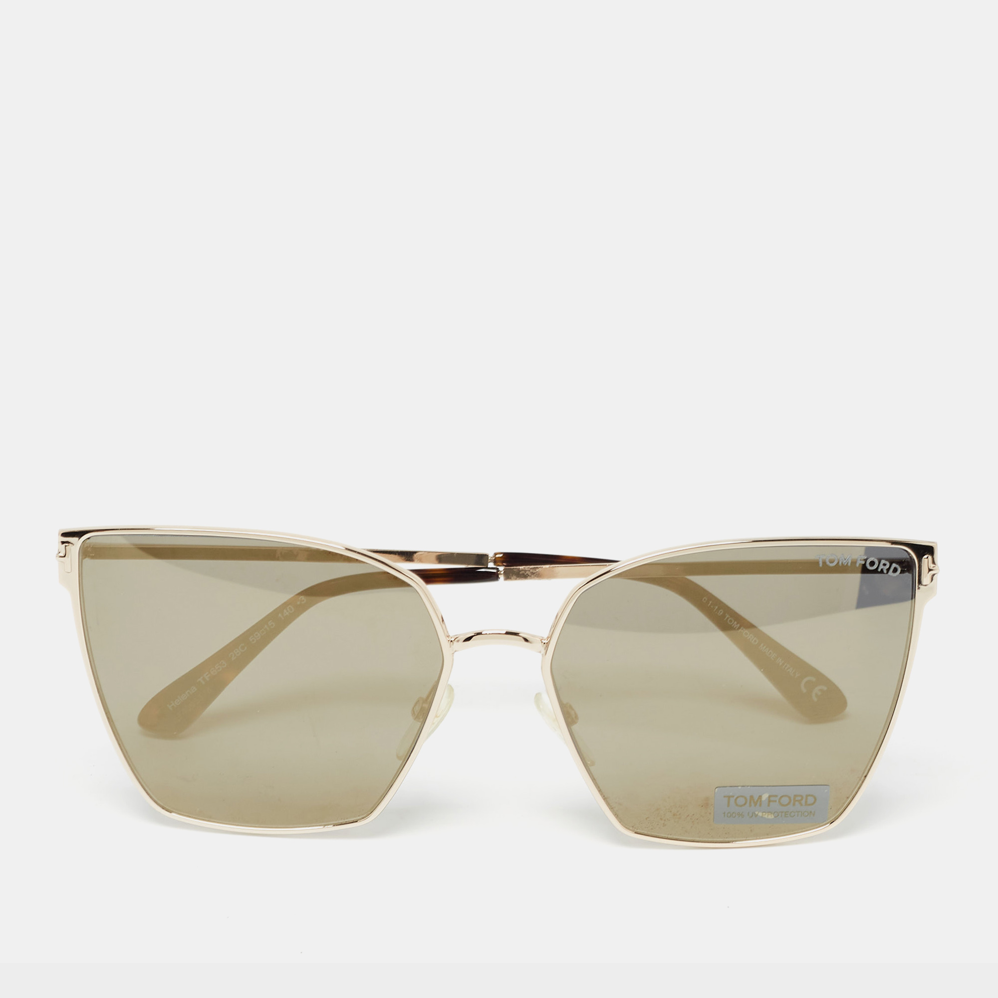 

Tom Ford Black/Gold Helena TF653 Butterfly Sunglasses