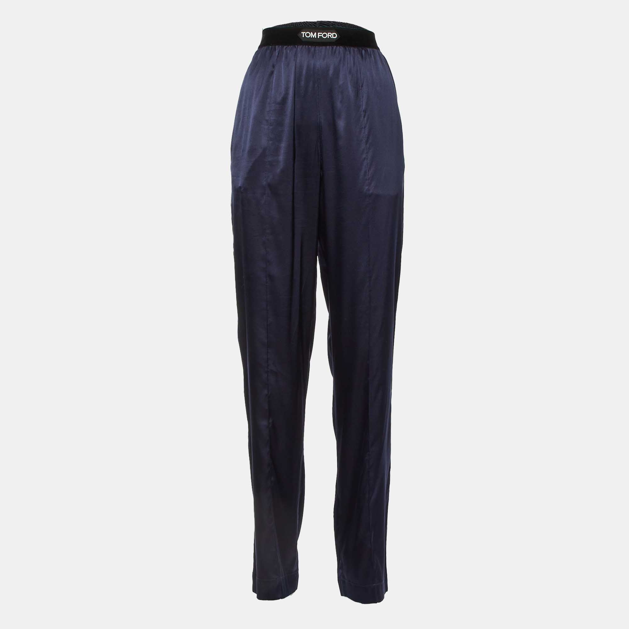 

Tom Ford Navy Blue Silk Trousers XS