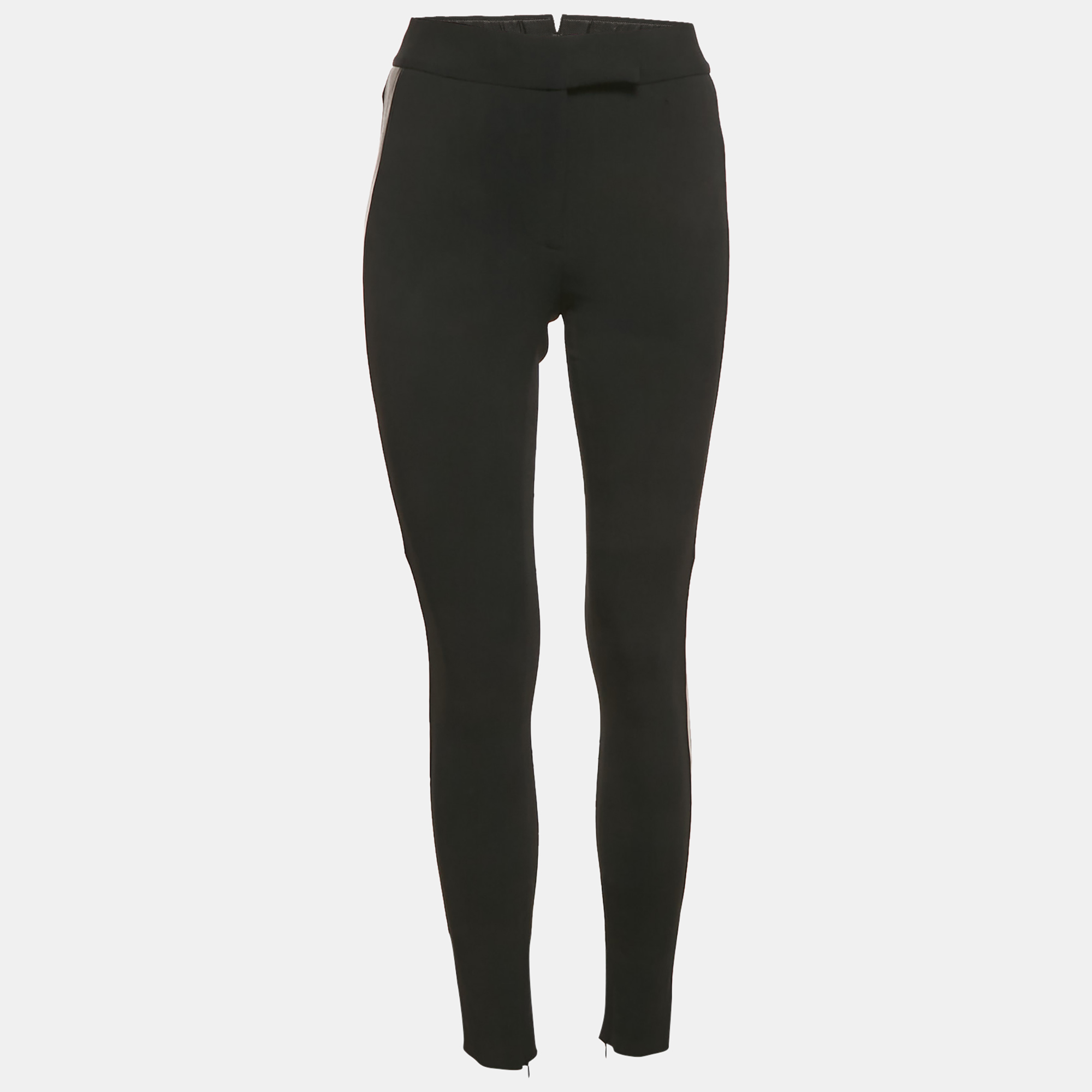 

Tom Ford Black Crepe Leather Trim Trousers S, Blue