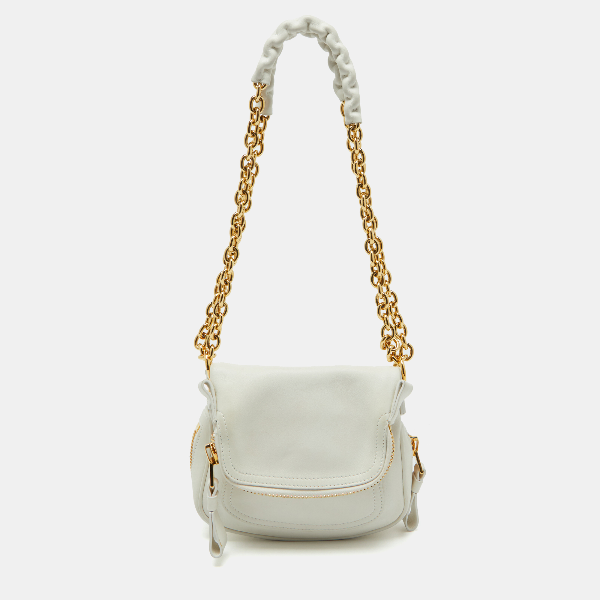 

Tom Ford White Leather Mini Jennifer Shoulder Bag