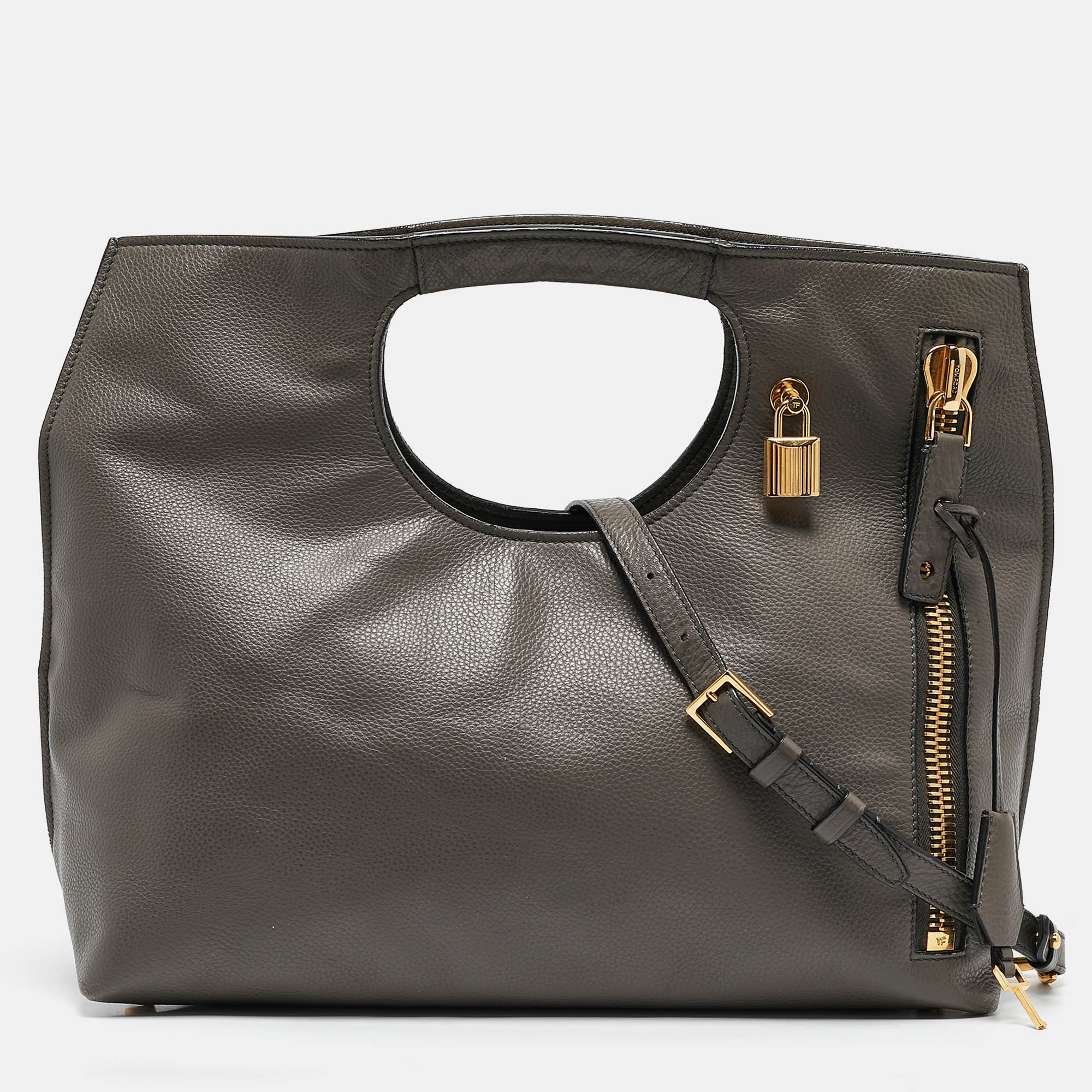 

Tom Ford Grey Leather Alix Shoulder Bag