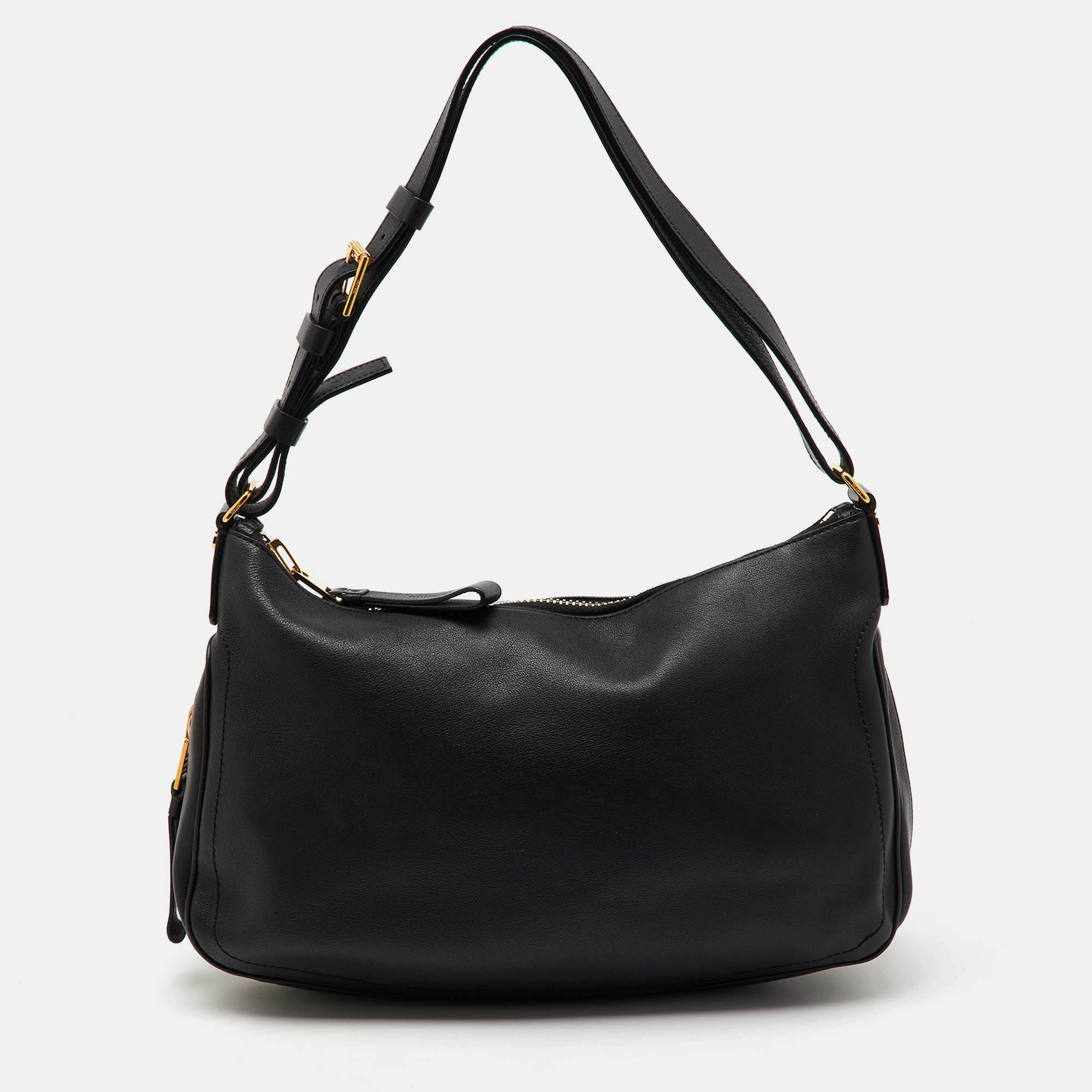 

Tom Ford Black Leather Zip Around Shoulder Bag