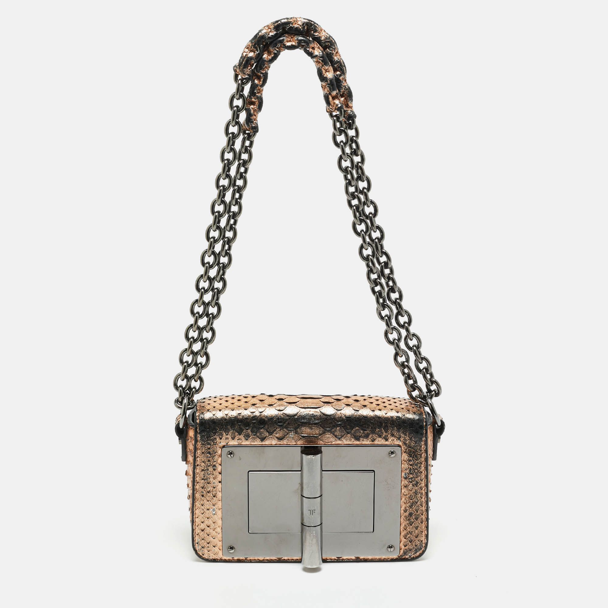 

Tom Ford Bronze Python Natalia Chain Shoulder Bag, Metallic