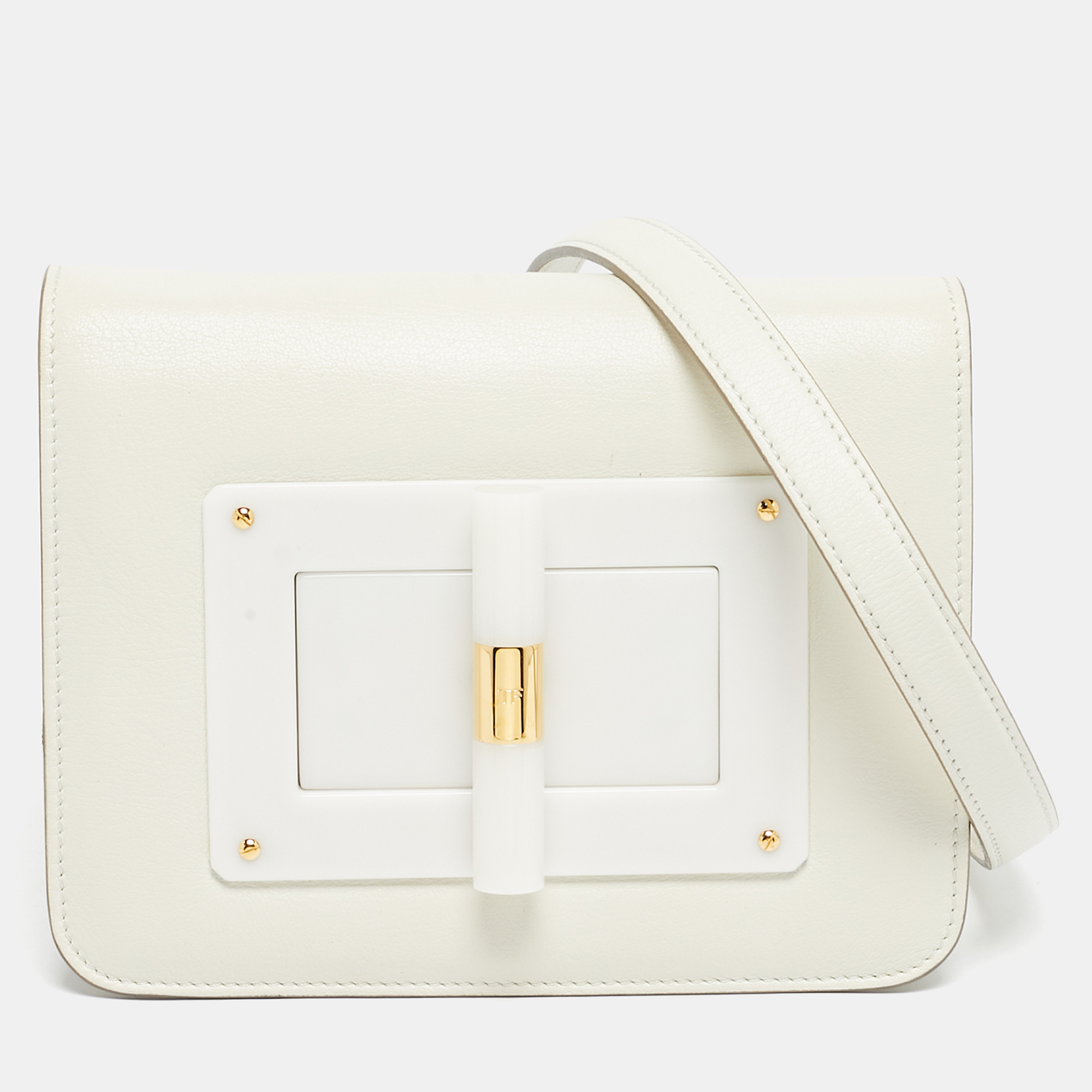 

Tom Ford White Leather Small Natalia Crossbody Bag
