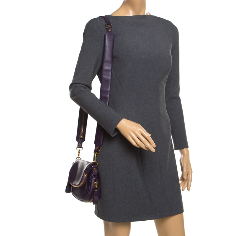 

Tom Ford Purple Leather Jennifer Crossbody Bag