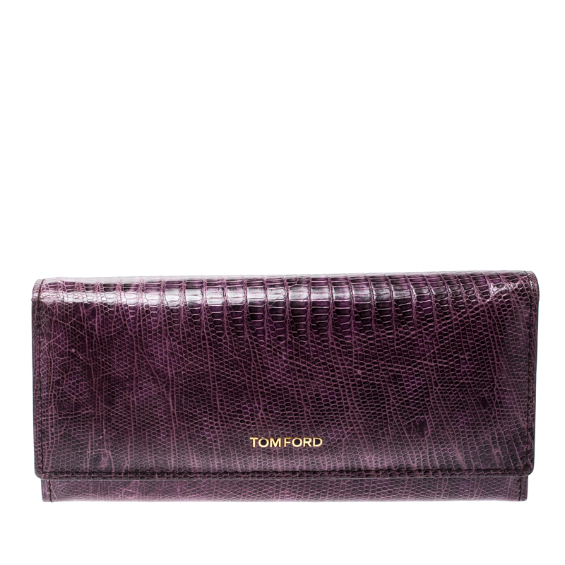 Tom Ford Purple Lizard Continental Wallet