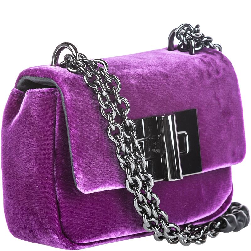 

Tom Ford Purple Velvet Mini Natalia Chain Crossbody Bag