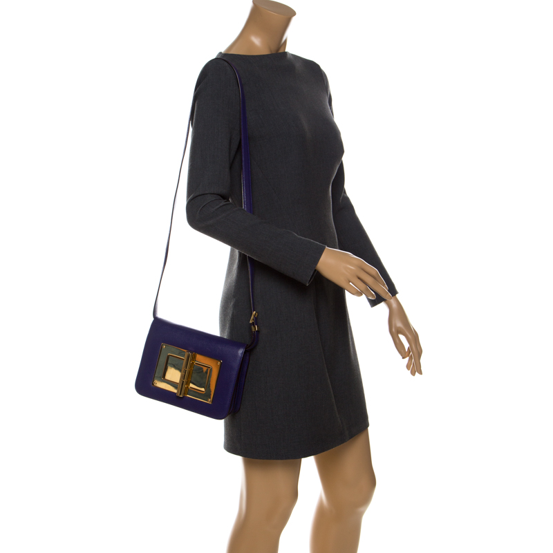 

Tom Ford Purple Leather Small Natalia Crossbody Bag