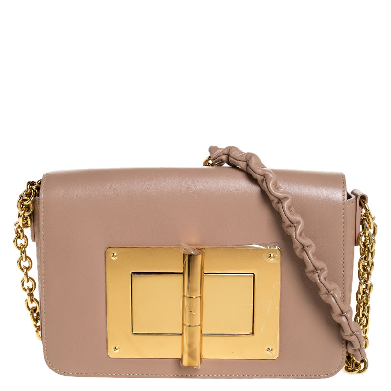 Tom Ford Nude Beige Leather Small Chain Natalia Shoulder Bag Tom Ford ...