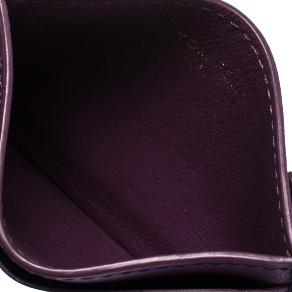 

Tom Ford Purple Leather T Bar Card Holder