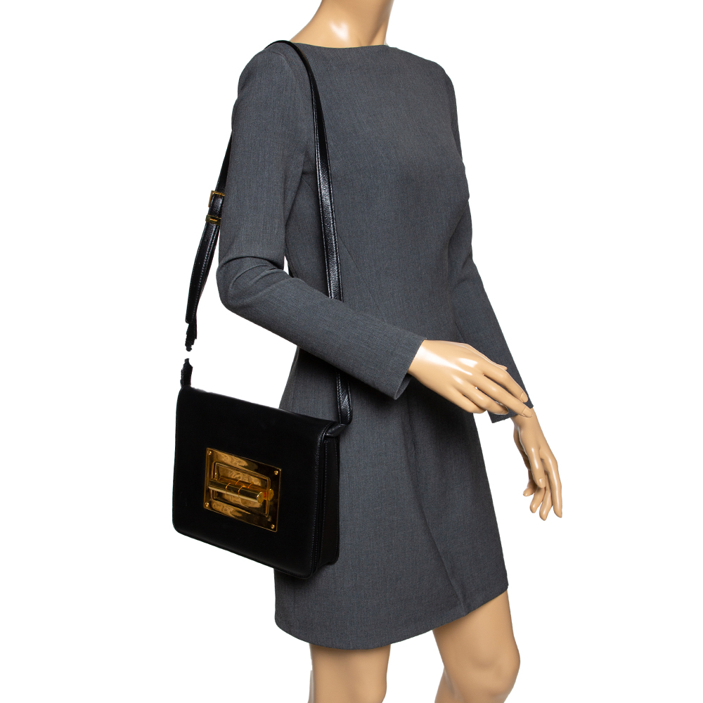 

Tom Ford Black Leather Large Natalia Shoulder Bag