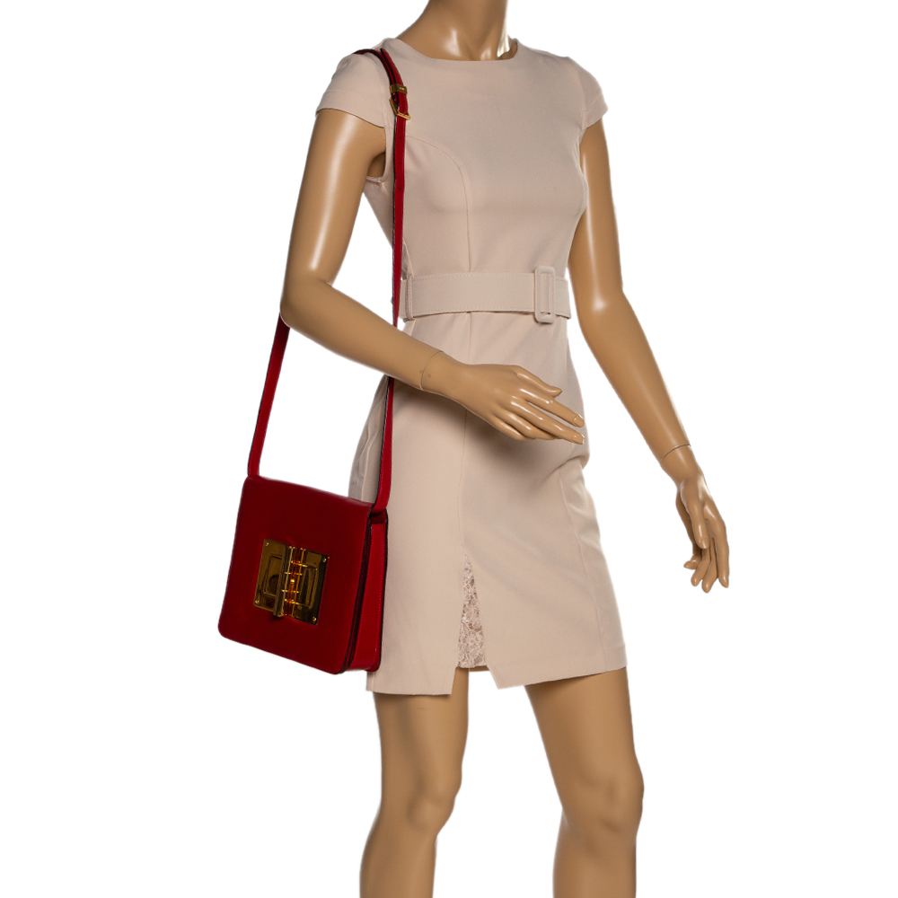 

Tom Ford Red Leather Large Natalia Shoulder Bag