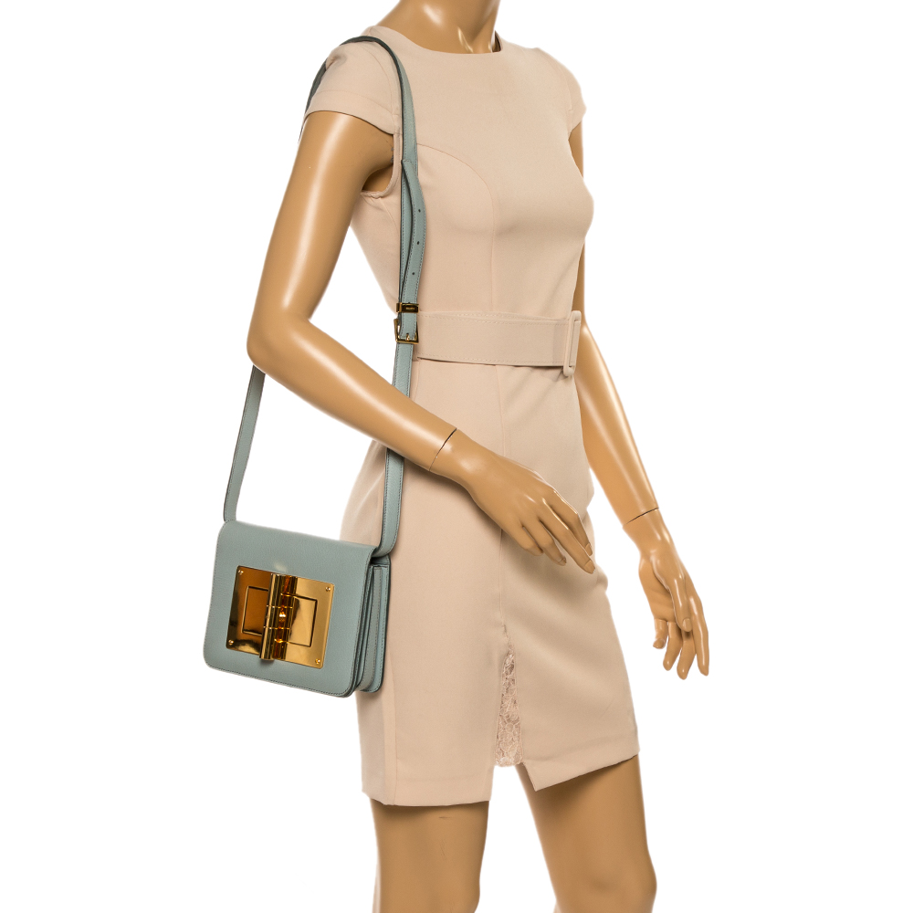 

Tom Ford Mint Green Leather Small Natalia Crossbody Bag