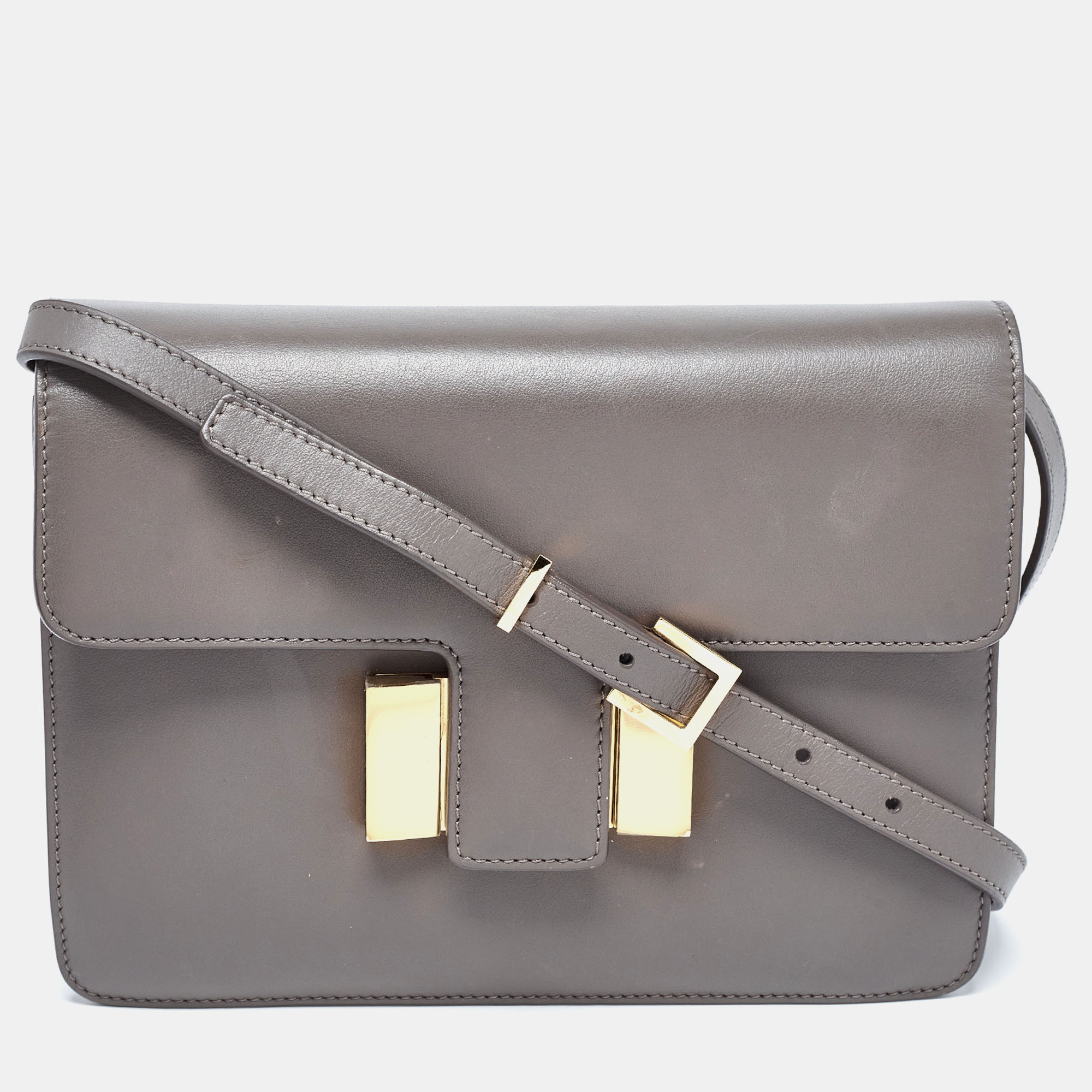 Pre-owned Tom Ford Grey Leather Sienna Shoulder Bag