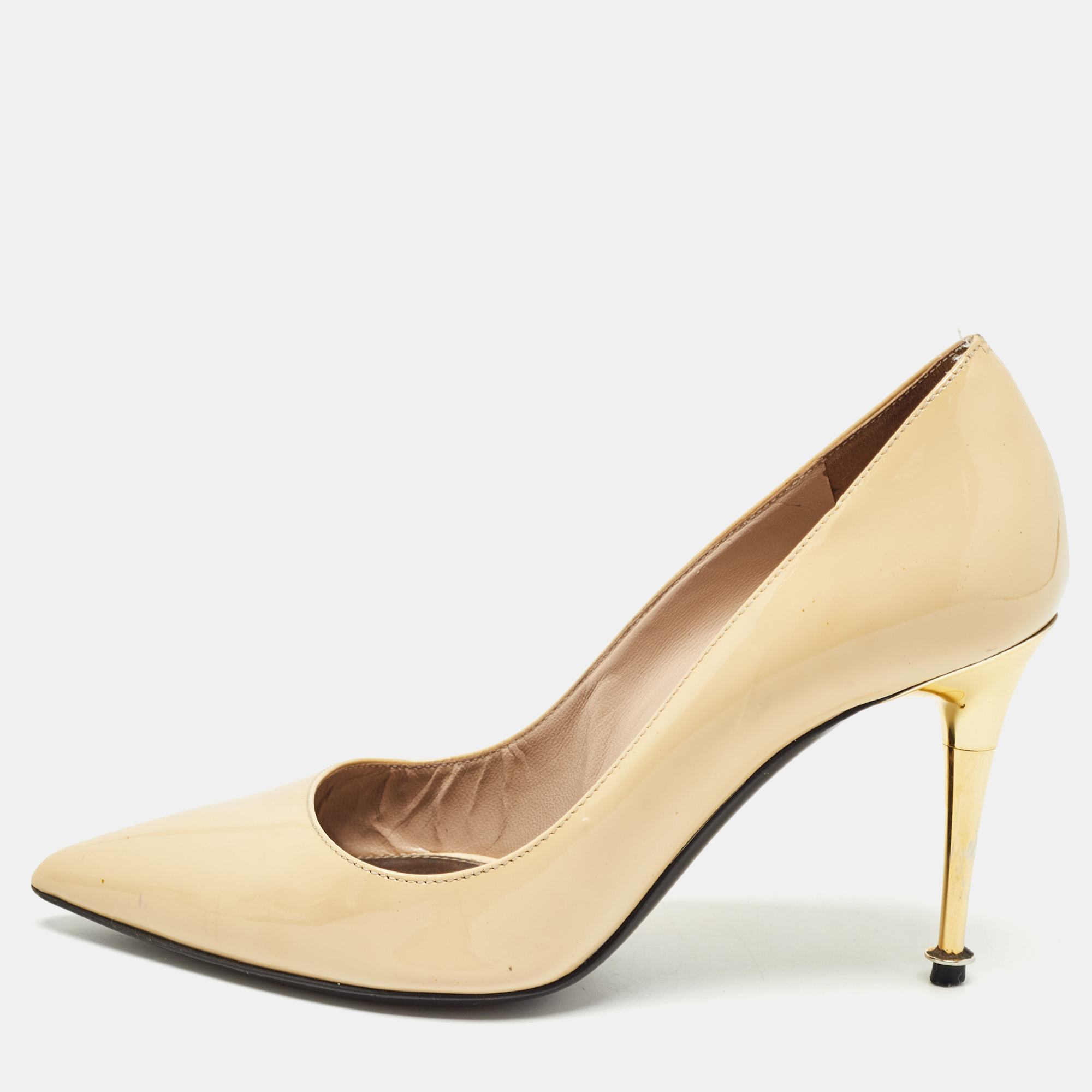 

Tom Ford Beige Patent Leather Pointed Pumps Size