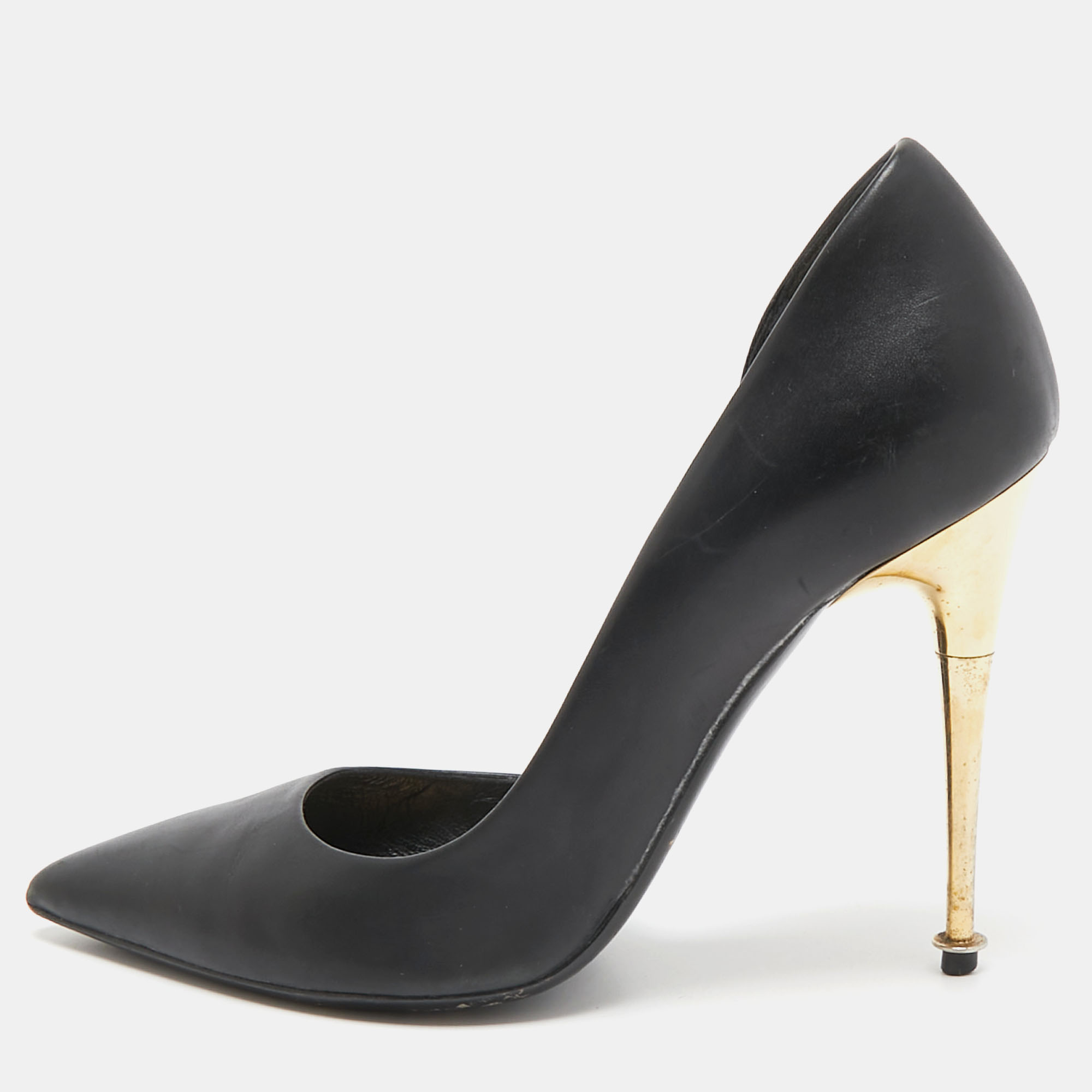 

Tom Ford Black Leather D'Orsay Pumps Size