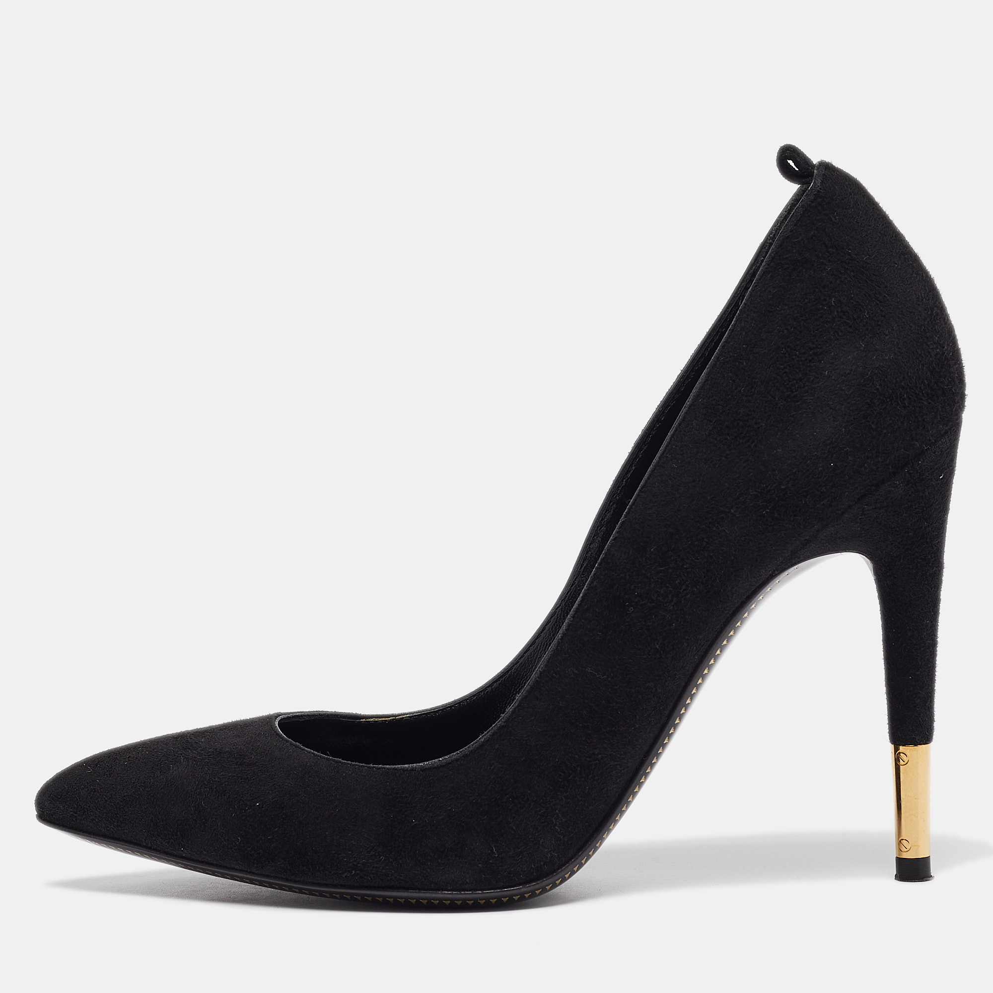 

Tom Ford Black Suede Padlock Pumps Size