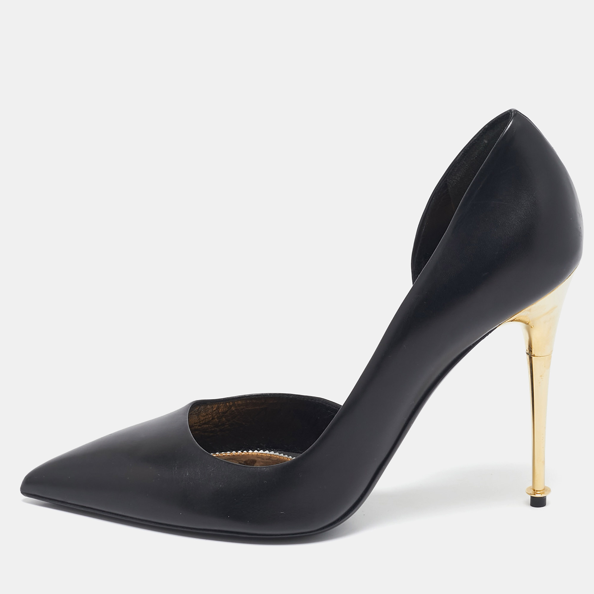 

Tom Ford Black Leather Pointed Toe D'Orsay Pumps Size