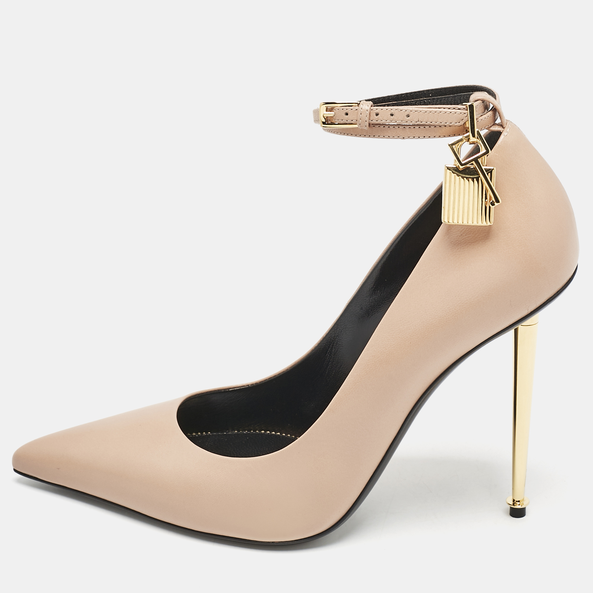 

Tom Ford Beige Leather Padlock Pumps Size