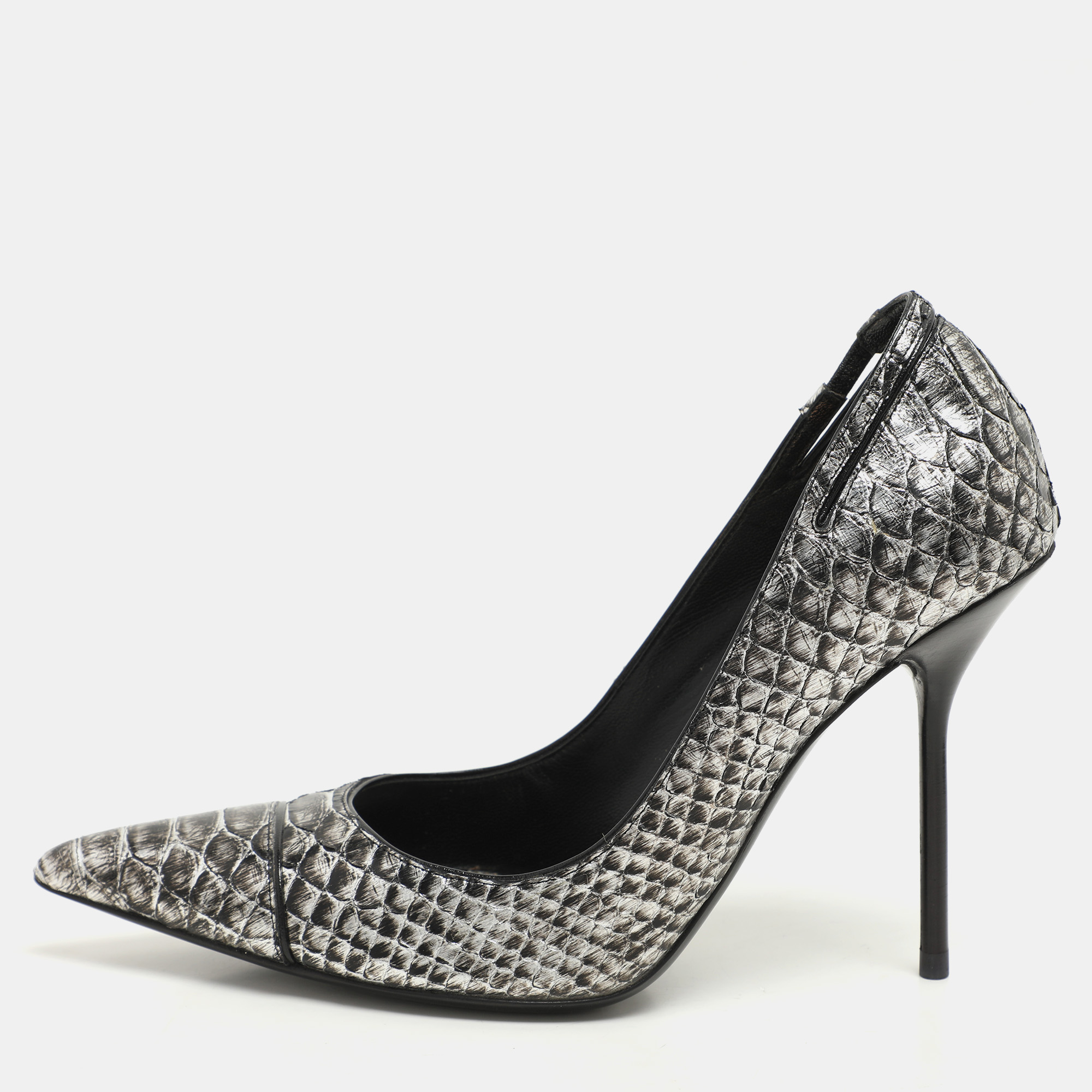 

Tom Ford Silver/Black Python Pointed Toe Pumps Size