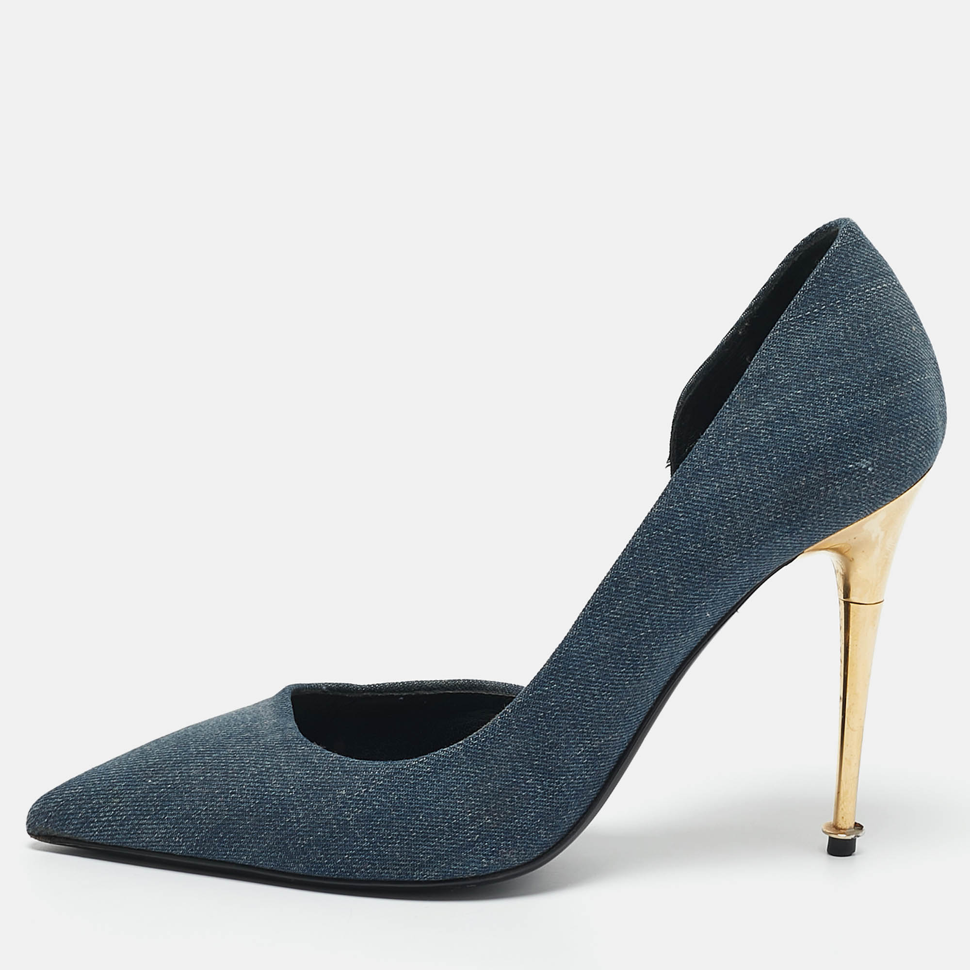 

Tom Ford Blue Denim Pointed Toe D'orsay Pumps Size