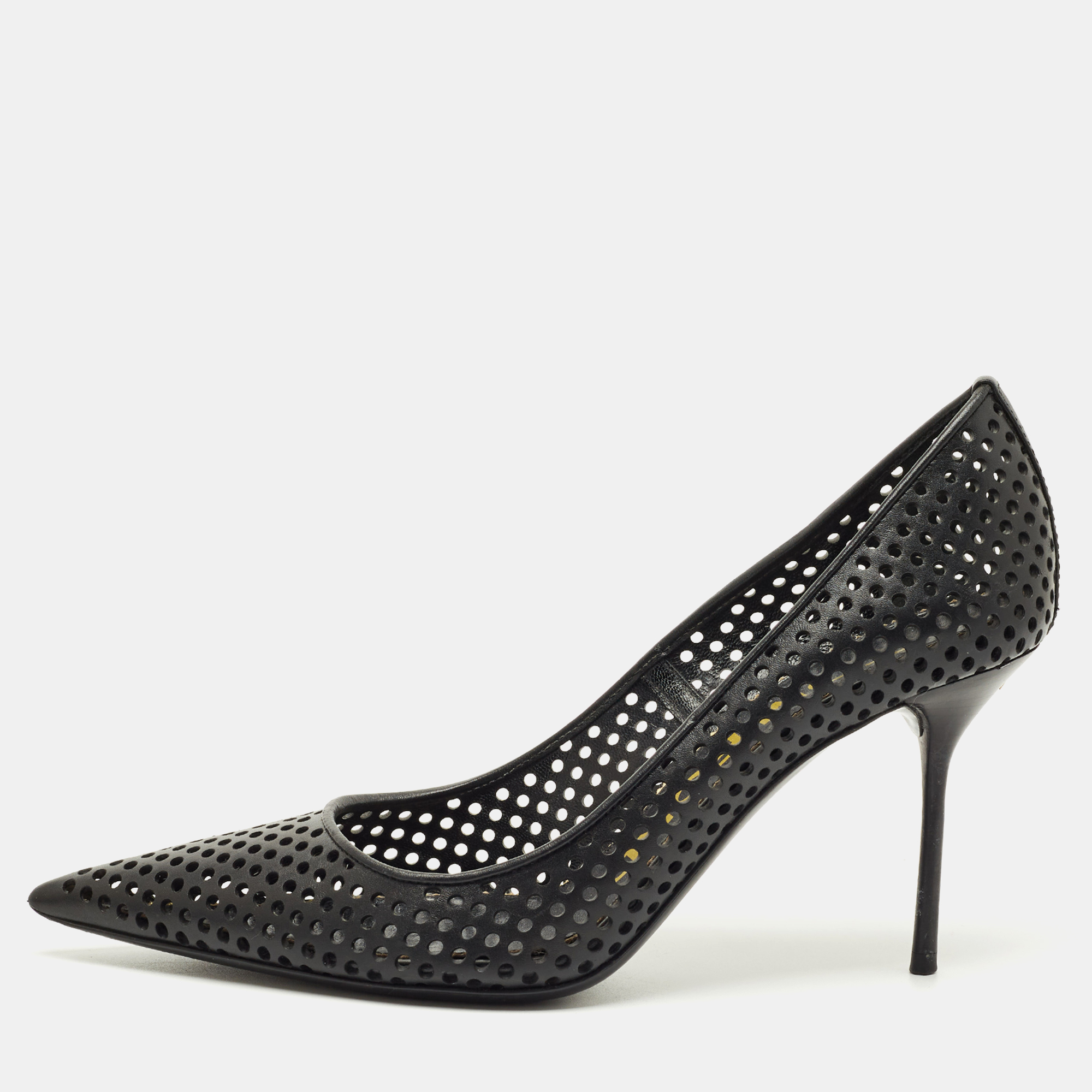Pre-owned Tom Ford Black Leather Pointed Toe Pumps Size 37.5