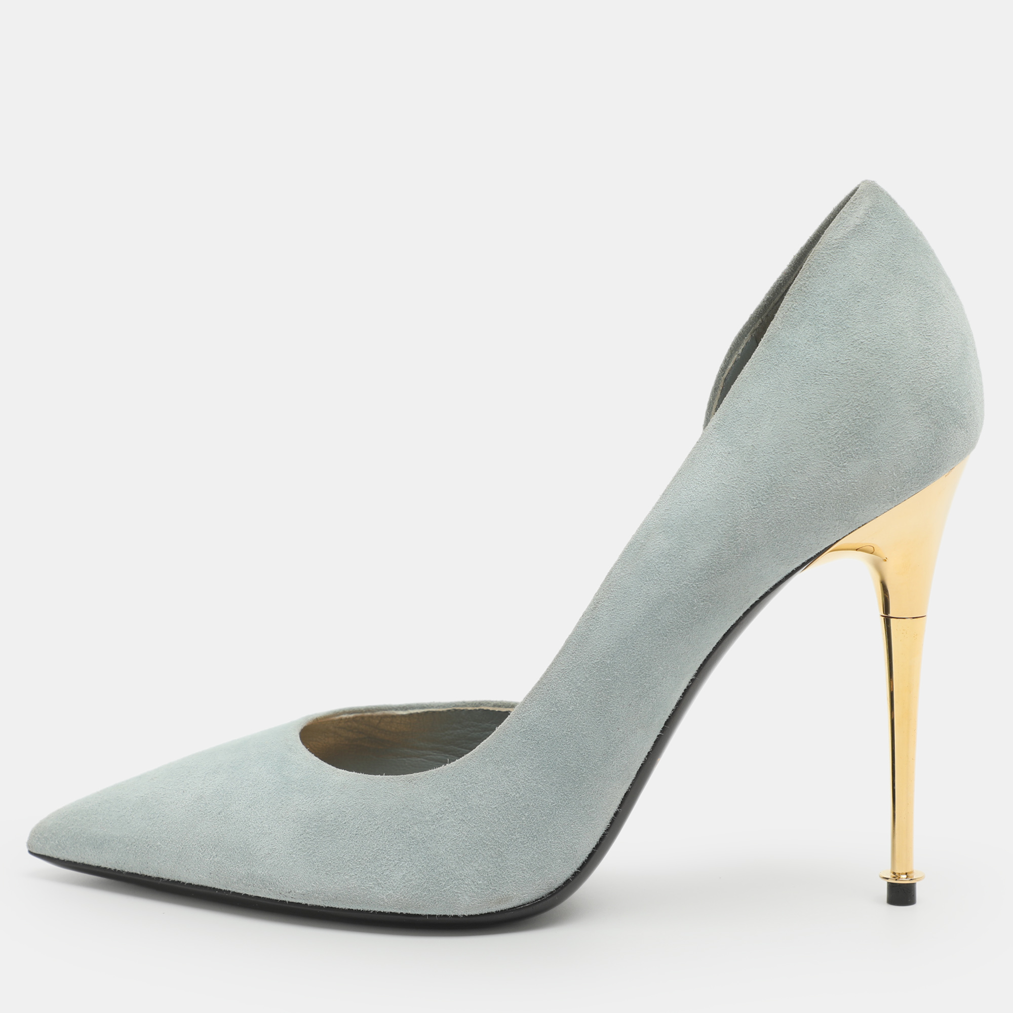 

Tom Ford Size 39 Light Blue Suede D'orsay Pumps