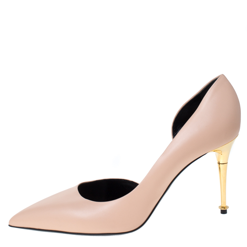 

Tom Ford Nude Beige Leather Half D’orsay Pumps Size