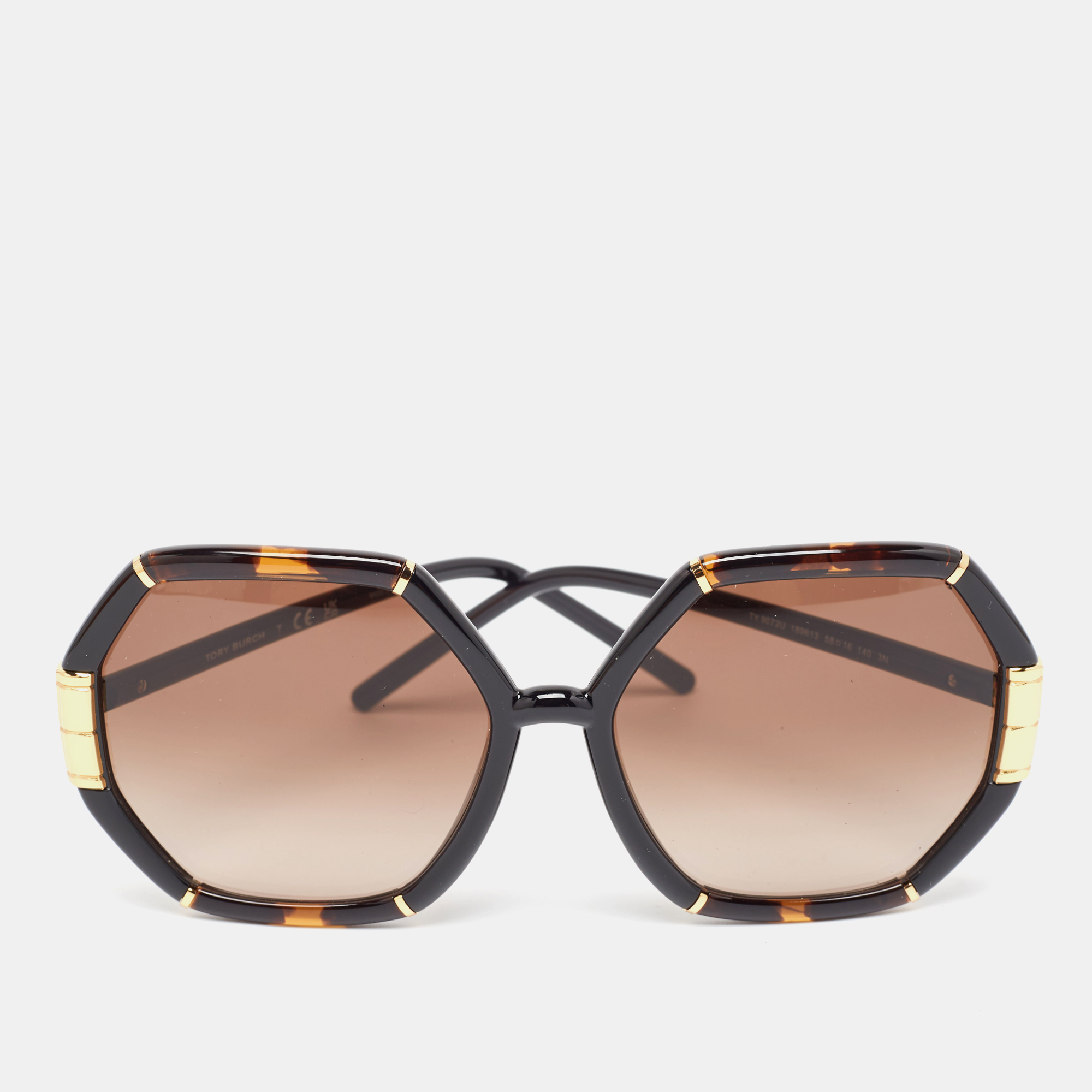 

Tory Burch Brown/Gold Gradient TY907ZU Eleanor Geometric Sunglasses
